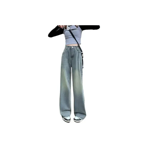 ЮЙЧЖАОЛИНЬ Синий Утолщенный и с Флисовой Подкладкой Женские Джинсы