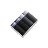 4 пачки — High Графский 100% хлопок + 10A Тутовый шелк Антибактериальный — 2 Черный + 2 Железо-серый