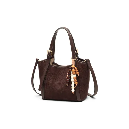 PT'SON Коровья кожа с тканью и синтетической кожей сумка женская кофе