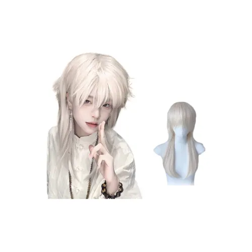 UMIFFA Полузакрепленный Warrior Голова Перука Набор Белый золото Высокая температура Пряжа