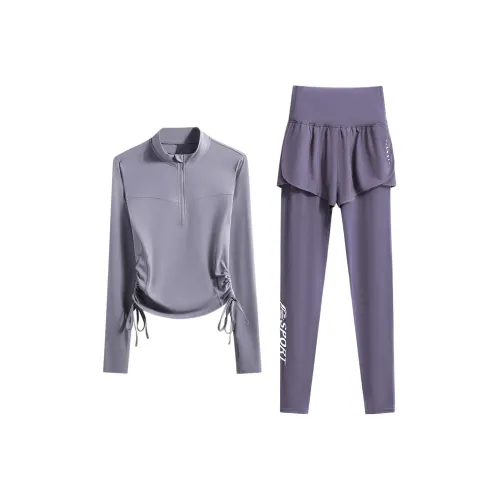 WANTINGDINUO Фитнес Комплект На открытом воздухе Велоспорт Fashion Versatile Шнур Дизайн Влагоотводящая одежда Женские