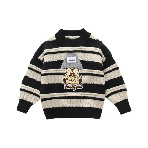 SHIBU Buyi Lechild M5277 Полосы Свитер Черный Стандартный Детские Свитера
