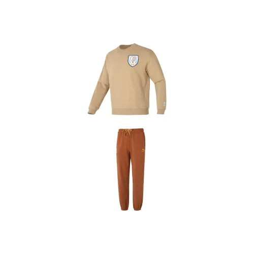 PUMA Clothing Комплект Хаки Свитшот + Коричневые Штаны Мужские Спортивные Костюмы Толстовки
