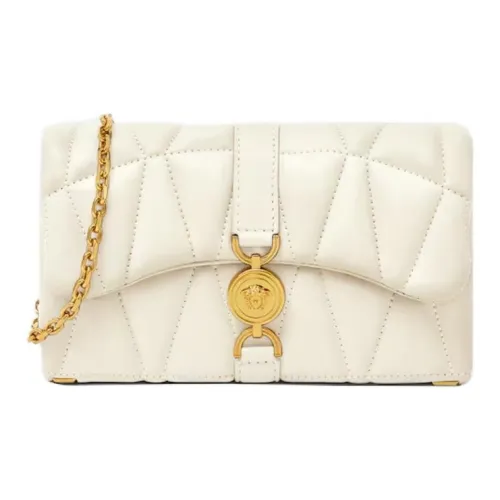 VERSACE Kleio Овечья шкура Сумка через плечо Мини Женская Белая