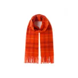 Оранжевый, красный, клетка, [экстра-большой, широкий, улучшенный]