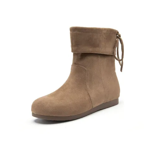 7 SEVFUN Осенний Зимний Винтаж Минималистский стиль Замша Stacked Ботинки Ботильоны Женские