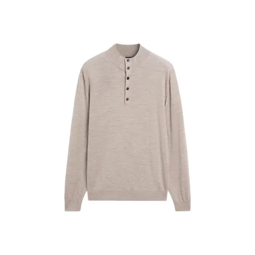 Massimo Dutti Светло-коричневый Мужской Трикотаж