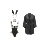 Черный [Комбинезон + Аксессуар для волос + Галстук-бабочка + Ласточкин хвост + Сон Сиреневый]