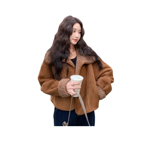 MDEHT Коричневый Женские Бархатные Куртки