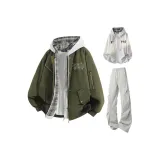 Армейский зеленый + светло-серые штаны + светло-серый свитшот