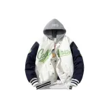 Белый зимний хлопковый пуховик с съемным капюшоном