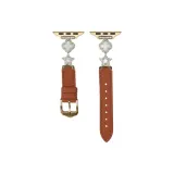 Золотой корпус, коричневый кожаный ремешок