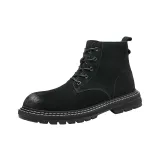 Черные утепленные туфли