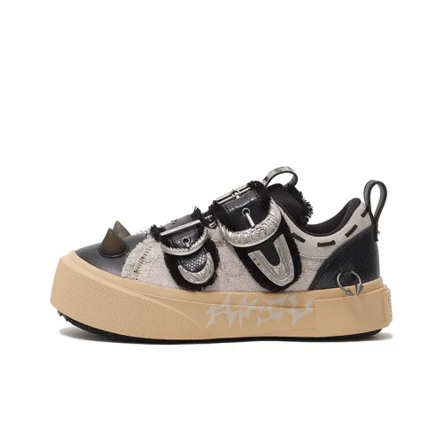 ANTA SNEAKERVERSE Износостойкий и Легкий Низкий Топ Скейтборд Кроссовки Женские Серый Черный