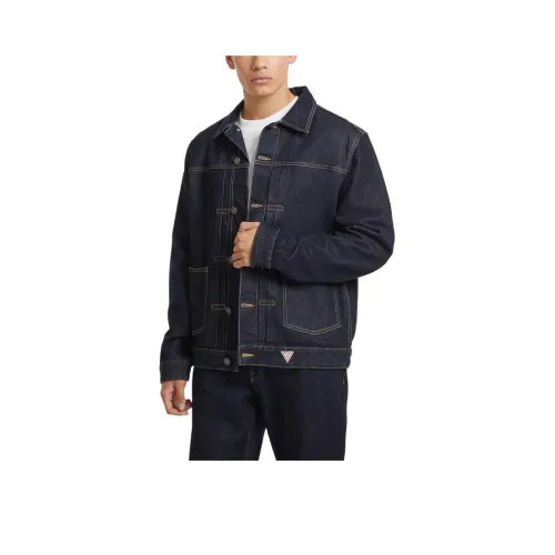 GUESS Синий Черный Мужской Джинсовый Куртка