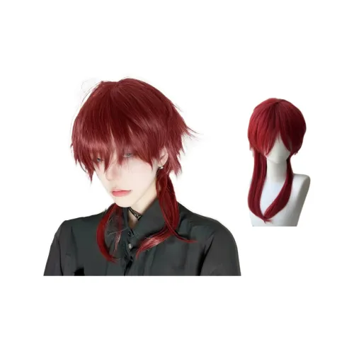 FYOSEE Wolf Tail Wig Мужской Samurai Голова Регулируемый Унисекс Косплей Высокая Температура Пряжа Длинные Прямые Волосы