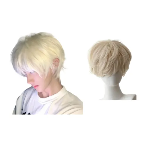 Northward Incline Короткая стрижка с микро-покрытием Strand Мужская парик Корейский стиль Белое золото Handsome Peace В одном стиле