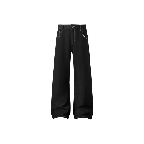 FAIRWHALE Оригинальный Черный Деним Унисекс Джинсы