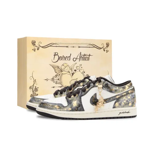 Jordan Air Jordan 1 River Soaked Луна Золотой Раш Устойчивый к истиранию Низкий Топ Винтажные баскетбольные кроссовки