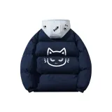 Темно-синий, синий с серым капюшоном