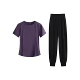 Темно-фиолетовый двухкомпонентный комплект (черные штаны)