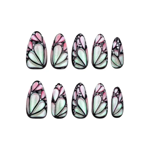 OEING False Nail Миндально-розовый Черный Зеленый Стиль размытия Instagram