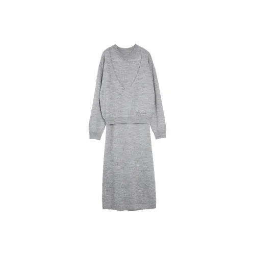 ELLE Длинное платье с длинными рукавами женское