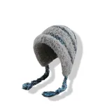 Светло-серый, модный универсальный термальный ушанка