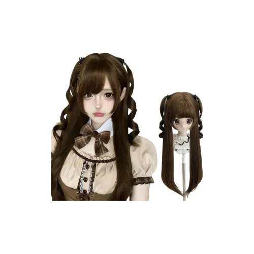 BEIQING [Holy Melody BJD] Лолита Мед Чай Льняная ткань Длинные Прямые волосы Женская Перука Высокая температура Пряжа