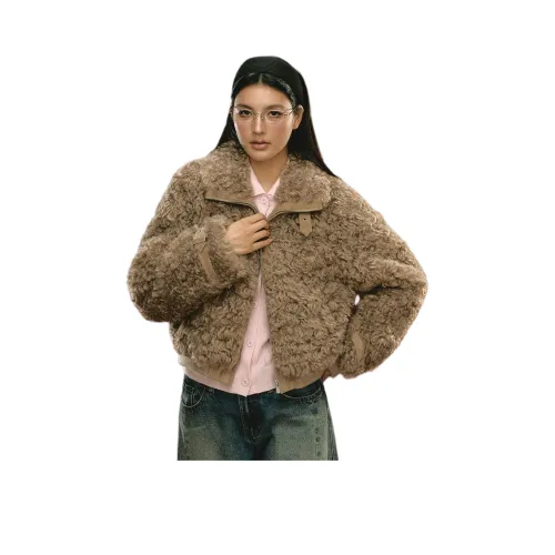 Ariseism Молочно-чайный Бежевый Женское Короткое Пальто