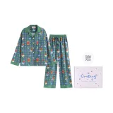 Зеленый клетчатый медведь звездная коробка