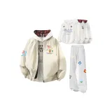 Хаки + Случайный Свитшот + Белые Серые Спортивные Штаны