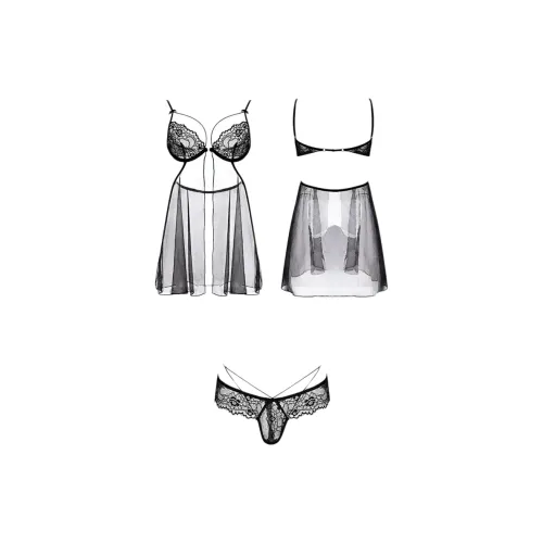 QINGYING Черный [Включает брюки в форме буквы T] Женские ночные сорочки