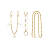 Белый четырехлистный клевер декоративная цепь + удлинительная цепь с луной + через плечо цепь