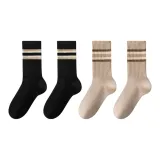 [Носки Crew 4 упаковки] 2 черных + 2 хаки