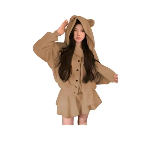 MDEHT Пальто+Костюм с юбкой Женские Комплекты с юбкой