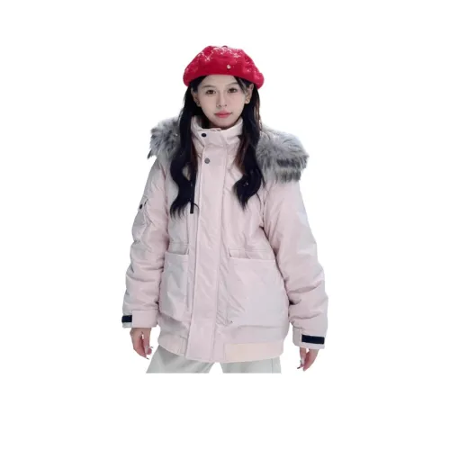 HNUF Розовый хлопковый пуховик Женские пуховики (пуфы)