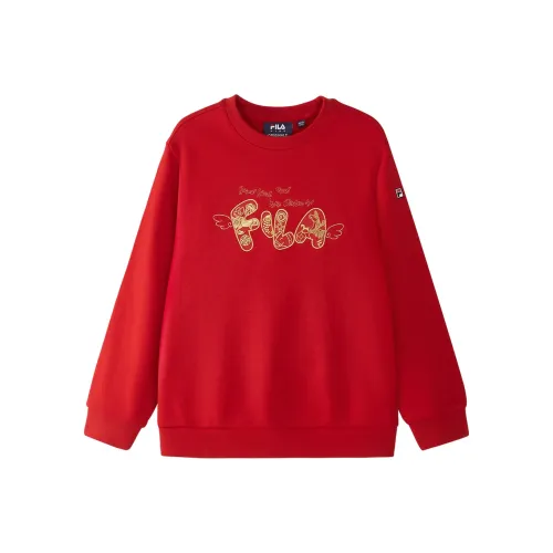 FILA KIDS Дофаминовая одежда Свитшот Свободный крой Карп кои Элемент Натуральная кожа Дружелюбный Детский