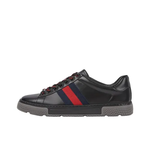 GUCCI Ace Low Топ Скейтборд Кроссовки Мужские Черные