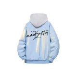 Светло-синий хлопковый пуховик (утеплённый)