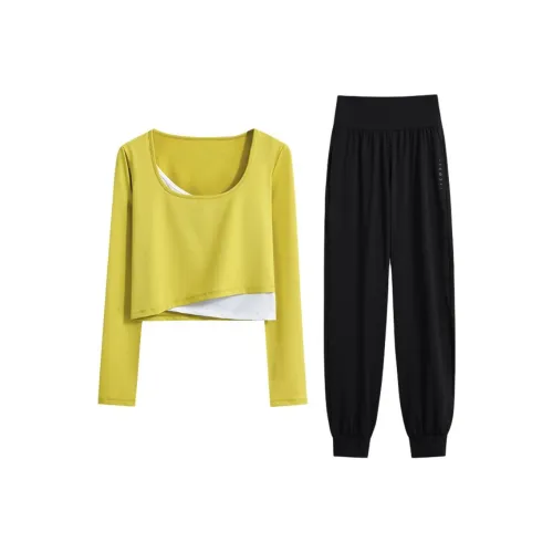 WANTINGDINUO Фитнес Комплект Эластичный Влагоотводящий Спортивный Костюм Женский