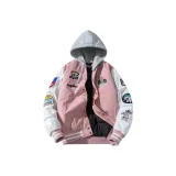 Розовый, серый, капюшон, съемный