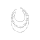 Пятиконечная звезда, цепь для брюк, серебряная