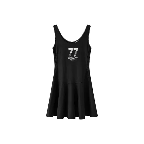 CHUU Черные Женские Платья без Рукавов