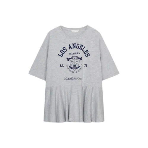 ZARA Collaboration Зебра с принтом Серый Женская T-рубашка