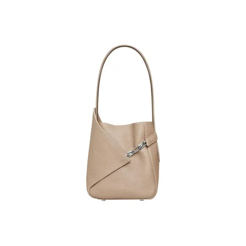 VERTU Коровья кожа Togo Ведрообразная сумка Средний размер Женская Кремово-абрикосовая