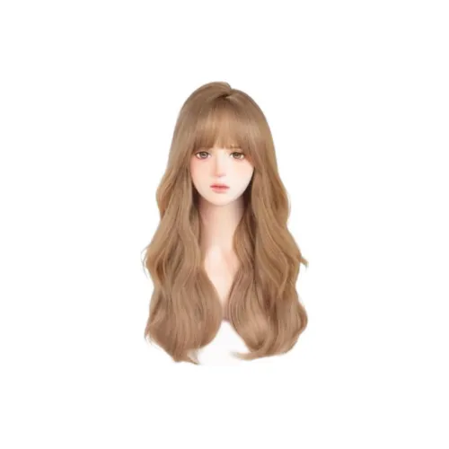 UMIFFA Milk Tea Champagne Ровная чёлка Большая волна Длинные волнистые Женская парик