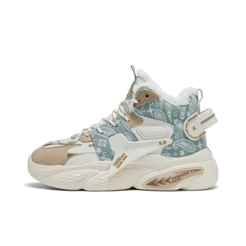 DINGGU Обувь Износостойкая и Противоскользящая Высокие Топы Толстоподошвенные Кроссовки Мужские