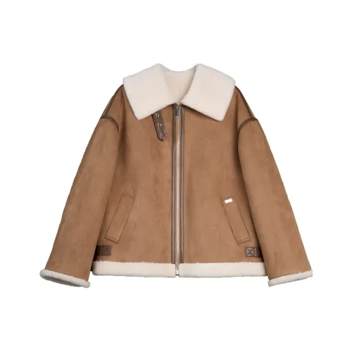 ELLE Темно-коричневые женские бархатные куртки