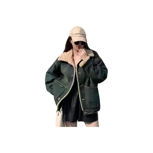 MDEHT Винтажный синий женский джинсовый куртка